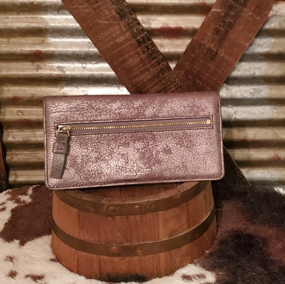 Cole Haan Handbags - Cole Haan Silver Leather Wallet